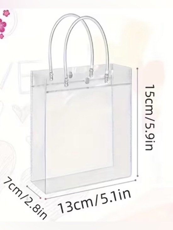 Handbags - Clear PVC Tote Bag - Transparent